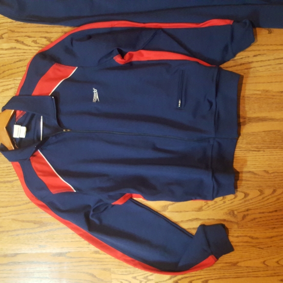 Speedo Men's LARGE piece new w tags track suit blue w/ orange